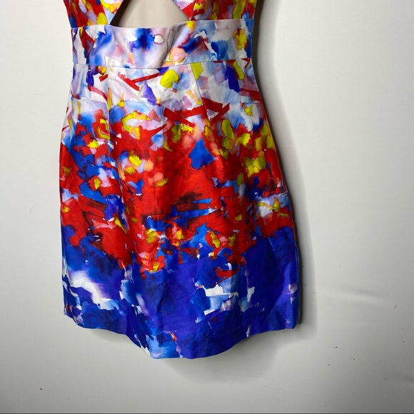 Milly watercolor mini dress with cut out details 2 - Picture 7 of 9